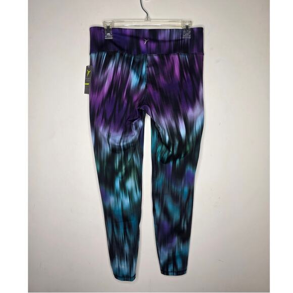 NWT Old Navy compression leggings Aurora borealis blue purple - large - Picture 3 of 5